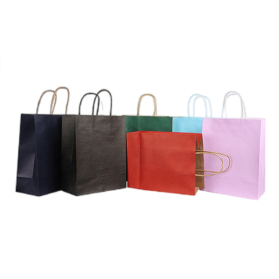 150g Eco Friendly Kraft Paper Bag For Shopping Embossing Debossing, bag with handle