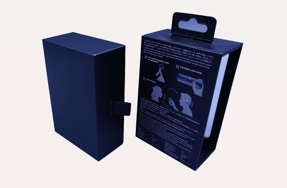 Matt Lamination Electronics Packaging Boxes Greyboard laminate C2S ,  PET window and white EVA inner tray with manuals