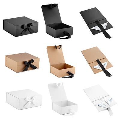 ब्लैक कठोर बॉक्स पैकेजिंग, फोल्डेबल पेपर बॉक्स स्वयं चिपकने वाला ऑफसेट पीएमएस यूवी प्रिंटिंग