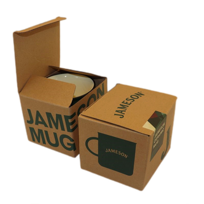 इको-फ्रेंडली, रीसाइकेबल क्राफ्ट एफ बांसुरी नालीदार पैकेजिंग बॉक्स, खुदरा बिक्री के लिए मग कप बॉक्स