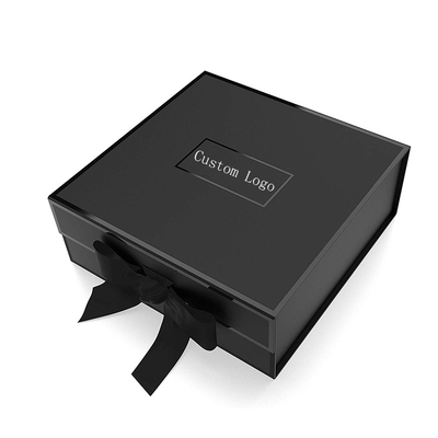 लग्जरी रिगिड पेपर गिफ्ट बॉक्स, ब्लैक फोल्डेबल बॉक्स 1200 ग्रेबोर्ड रैप ब्लैक या ब्राउन पेपर